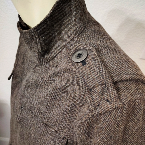 BKE Men Zip Down Wool Military Coat with Six Pockets - Picture 4 of 9